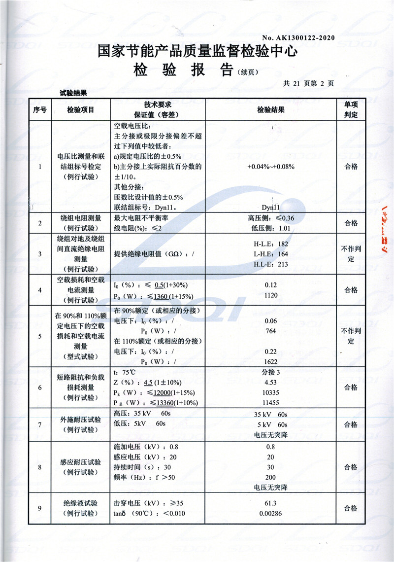 高低压试验报告-S11-1250南票南票南票油浸式变压器-2.jpg